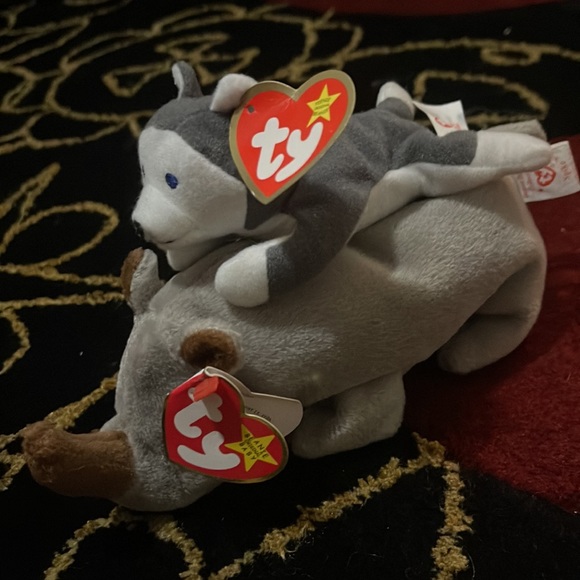 Two beanie babies, Spike the Rhino, and Teenie beanie baby, Nook the Husky. - Picture 2 of 11